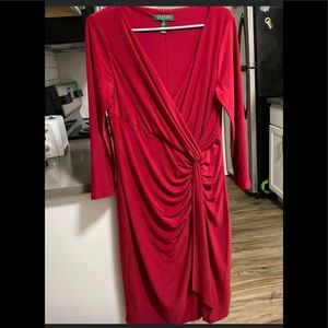 Red Ralph Lauren long sleeve dress